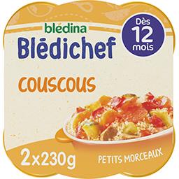 Blédina Blédina Blédichef - Couscous des tout-petits, dès 12 mois les 2 assiettes de 230 g