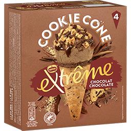 Nestlé Extrême Glace cookie chocolat sauce chocolat la boîte de 4 cônes de 71g - 284g