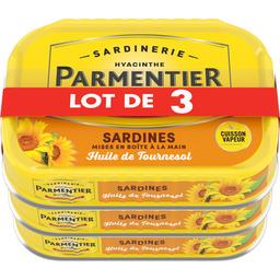 Parmentier Parmentier Sardines à l'huile de tournesol Le lot de 3 boîtes de 135g