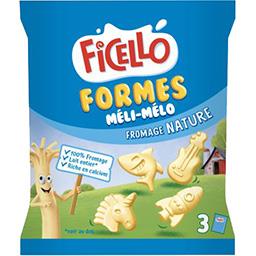 Ficello Ficello Fromage Formes Méli-Mélo nature les 3 sachets de 22,5 g