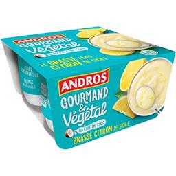 Andros Andros Gourmand & Végétal - Brassé citron de Sicile lait de coco les 4 pots de 100 g