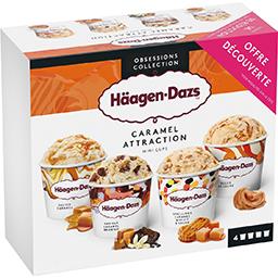 Häagen-Dazs Häagen-dazs Minicup Assortiment crème glacée Caramel Attraction la boîte de 4 pots de 95ml - 380ml