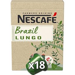 Nescafé Nescafé Farmers Origins - Capsules de café compatibles Nespresso moulu Brazil Lungo la boite de 18 capsules - 93 g