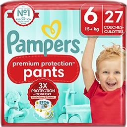 Pampers Couches culottes premium protection taille 6 Le paquet de 27 couches