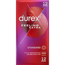 Durex Préservatifs feeling extra fins et extra lubrifiés La boîte de 12 préservatifs