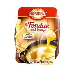 Président Président La Fondue aux 3 fromages recette savoyarde la boite de 450 g
