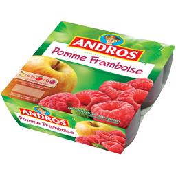 Andros Andros Dessert pomme framboise les 4 pots de 100 g