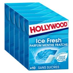 Hollywood Hollywood Chewing-gum Ice Fresh sans sucres parfum menthe fraîche les 5 boites de 10 dragées - 70 g