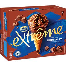 Nestlé Extrême L'Original - glace chocolat pépites de nougatine la boîte de 6 cônes de 71g - 426g
