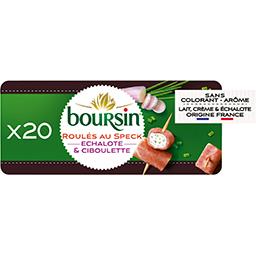 Boursin Boursin Apéritif - Roulés de fromage jambon fumé et échalote & ciboulette le plateau de 20 roulés - 100 g