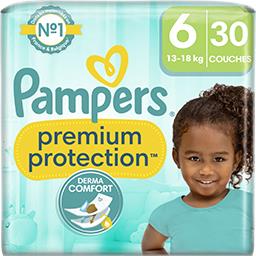 Pampers Couches premium protection taille 6 Le paquet de 30 couches