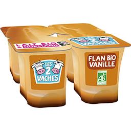 Les 2 vaches Les 2 Vaches Flan à la vanille nappé de caramel BIO les 4 pots de 100 g