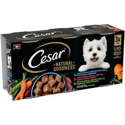 Cesar César Natural Goodness - Pâtée aux viandes & légumes pour chien les 3 boîtes de 400g - 1,2kg