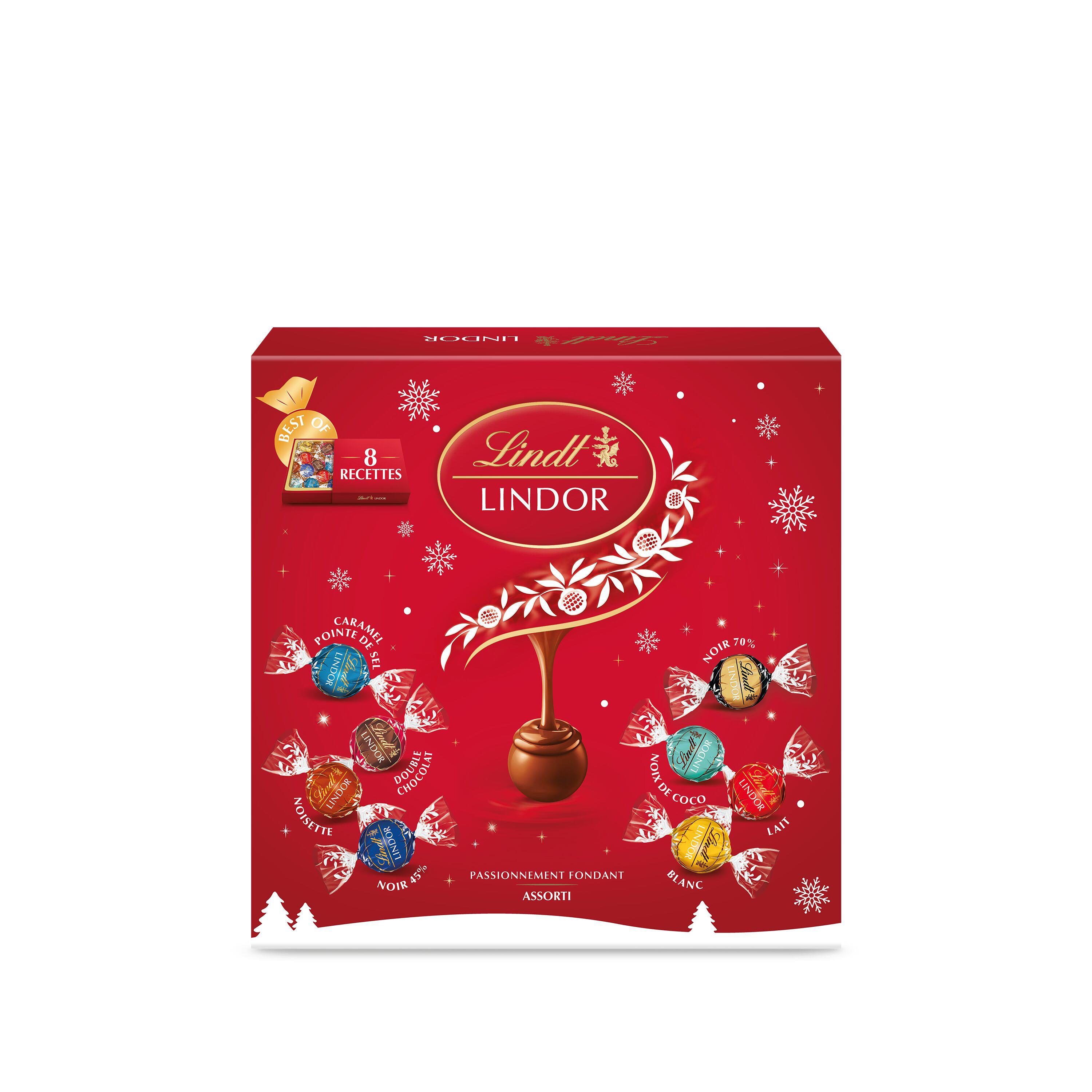 Lindt Lindt Lindor - Assortiment de bouchées de chocolat au lait noir et blanc - Best of la boîte de 28 - 371g