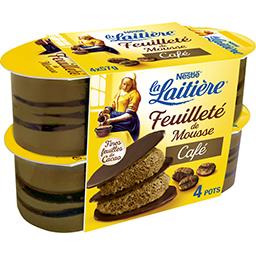 Nestlé Nestlé La Laitière - Feuilleté de mousse café les 4 pots de 57 g