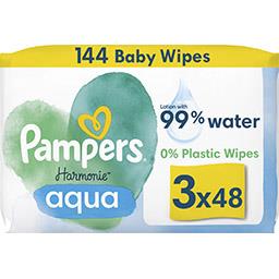 Pampers Harmonie - Lingettes pour bébé Aqua le paquet de 144