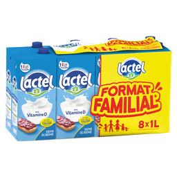 Lactel Lactel Lait demi-écrémé enrichi en vitamine D le pack de 8 bouteilles de 1L