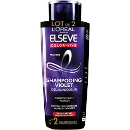 L'Oréal Elsève Elseve Color-vive. Shampoing violet déjaunisseur Le lot de 2 bouteilles de 200 ml