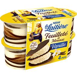 La Laitière Nestlé La Laitière - Feuilleté de mousse vanille de Madagascar les 4 pots de 57 g - 228g