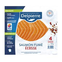 Delpierre Saumon fumé Ecosse La barquette de 4 tranches minimum - 120g