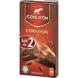 Côte d'Or Côte d'Or Chocolat L'Original lait le lot de 2 tablettes de 200 g