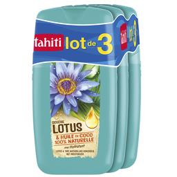 Tahiti Gel douche lotus et huile de coco Le lot de 3 flacons de 250ml - 750ml