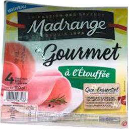 Madrange Madrange Jambon Le Gourmet à l'étouffée sans couenne la barquette de 4 tranches - 160 g