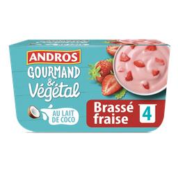 Andros Andros Gourmand & Végétal - Brassé fraise lait de coco les 4 pots de 100 g