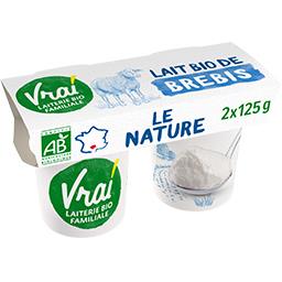 Vrai  Vrai Yaourt BIO au lait de brebis nature les pots de 2 x 125g - 250g 