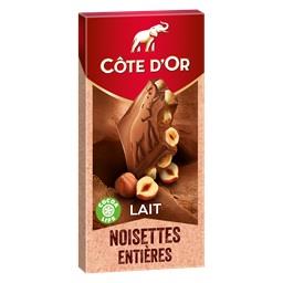 Côte d'Or Côte d'Or Chocolat au lait noisettes entières la tablette de 180 g