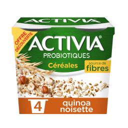 Danone Danone - Activia Spécialité laitière bifidus quinoa noisette les 4 pots de 120 g - Offre Découverte