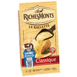 Riches Monts Richesmonts Fromage la Raclette Classique la barquette de 16 tranches - 420g
