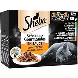 Sheba Sheba Assortiment Sélections Gourmandes en sauce pour chats les 12 barquettes de 85 g