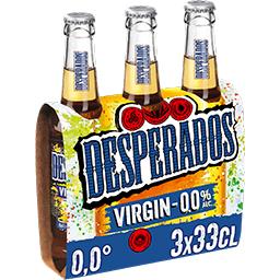 Desperados Desperados Bière sans alcool aromatisée agrumes et zestes de citron les 3 bouteilles de 33cl