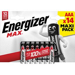 Energizer Piles Alcalines Max AAA le paquet de 14 piles - Maxi Pack