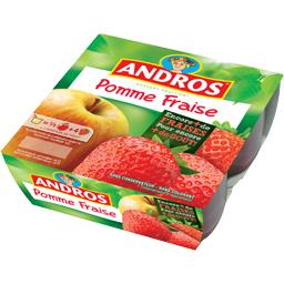 Andros Andros Dessert fruitier pomme fraise les 4 pots de 100 g