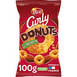 Curly Vico Curly - Biscuits apéritif Donuts goût noisette sucré salé le sachet de 100 g