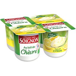 Soignon Soignon Yaourt brassé au lait de chèvre citron les 4 pots de 125 g