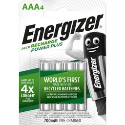 Energizer Energizer Piles rechargeables HR03 Power Plus AAA 1,2V les 4 piles