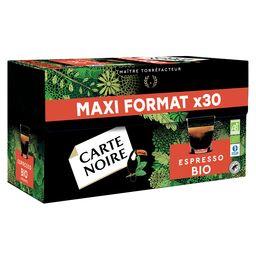 Carte Noire Carte Noire Capsules de café compatibles Nespresso Espresso N°6 BIO la boite de 30 capsules - 159 g - Maxi Format