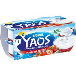 Nestlé Nestlé Yaos - Le Yaourt à la Grecque sur lit de fraises les 4 pots de 125 g