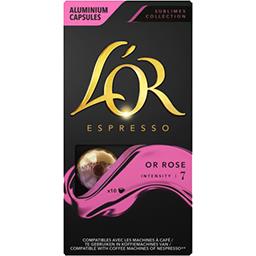 Maison du Café L'Or Espresso - Capsules de café compatibles Nespresso moulu Or rose intensité 7 la boite de 10 capsules - 52 g