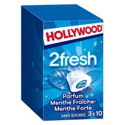Hollywood Hollywood 2Fresh - Chewing-gum menthe fraîche-forte sans sucres les 3 boites de 10 dragées - 66 g