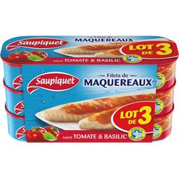Saupiquet Saupiquet Filets de maquereaux sauce tomate et basilic les 3 boites de 169 g