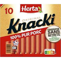 Herta Herta Knacki - Saucisses 100% pur porc sans nitrite le paquet de 10 - 350 g