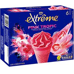 Nestlé Extrême Glace Pink Tropic la boîte de 6 cônes de 71g - 426g
