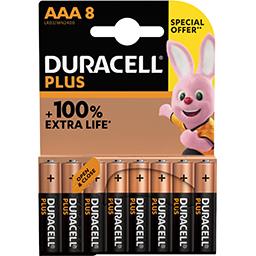 Duracell Duracell Plus - Piles AAA 100% extra life, offre spéciale le pack de 8 piles