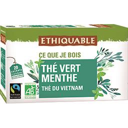 Ethiquable Ethiquable Thé vert du Vietnam menthe BIO les 20 sachets de 1,8 g