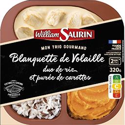 William Saurin Trio gourmand - blanquette de volaille , duo de riz et purée de carottes la barquette de 320g