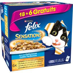 Gelees Parfumees Sensations Aux Poissons Pour Chat Felix Intermarche